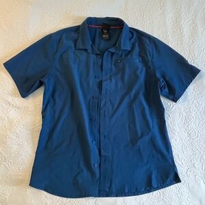 Blue Gerry Men's Button-Up Short-Sleeved Shirt